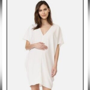 Hatch Maternity V Neck
Slouch Dress  One Size
Neutral Minimalist Batik